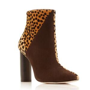 Ulla Johnson Carin Bootie in Patchwork Leopard Calf Hair
